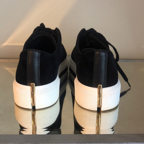 Alexander McQueen Black Velvet + Leather Sneakers - Picture 2 of 6